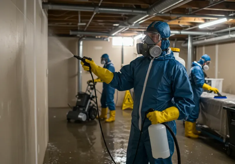 Basement Sanitization and Antimicrobial Treatment process in Southern Shops, SC